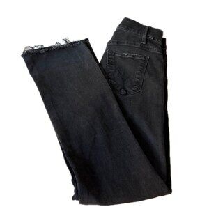 MOTHER The Hustler Ankle Fray Not Guilty Black High Rise Flare Wm Size 25